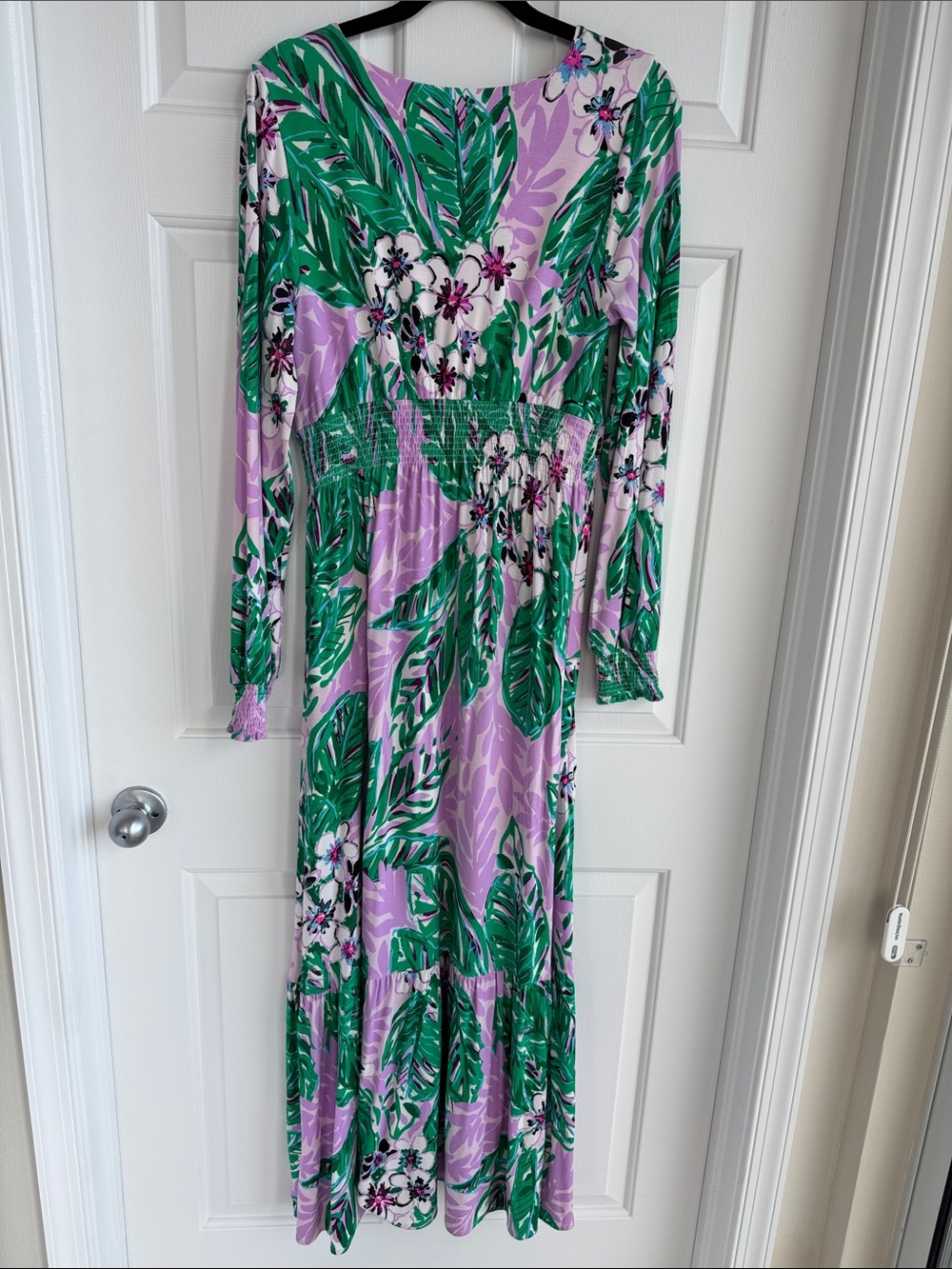 Lilly Pulitzer Lavender Maxi Dress with Green Tropical Print - Picture 3 of 3